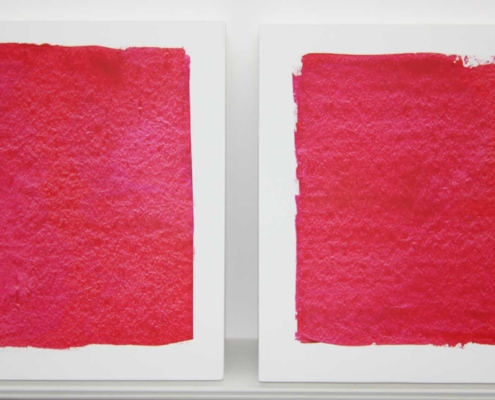 Stanko - Magenta-Rot (flow) | Öl auf Gesso-Platte | 2019 | je 40 x 40 cm