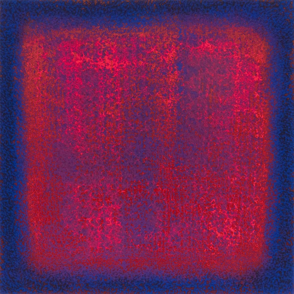 red-red-ultramarin-layer | 2021 | oil & acrylic on artificial wood | 50 x 50 x 0.5 cm